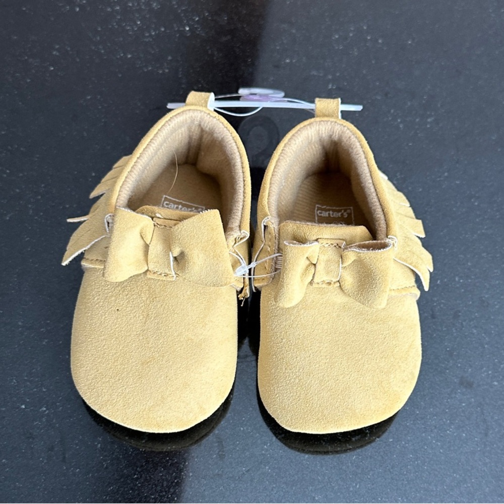 Carter's Light Brown Moccasins with Bow